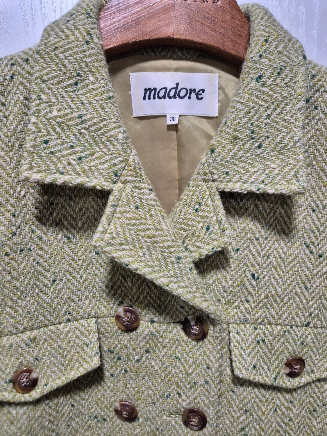 (세일)JPN빈티지.madore 트위드 셋트 올리브 상품이미지6