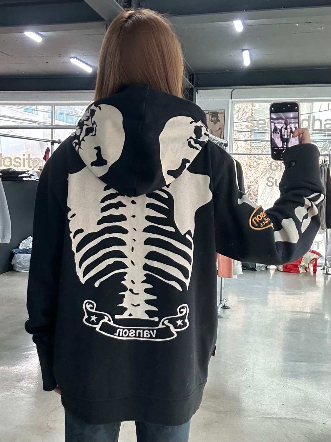 벤슨 본 스켈레톤 넥핸드워머 후드집업 상품이미지2