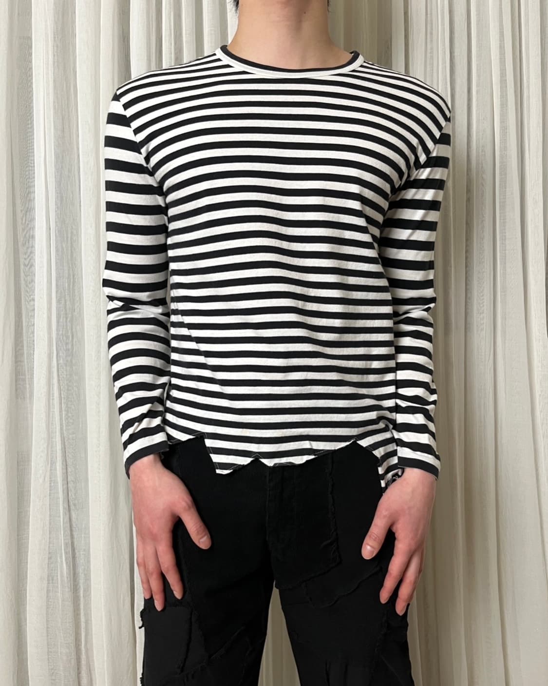 꼼데가르송 옴므플러스 컷오프 보더티 homme plus 보더티 상품이미지7