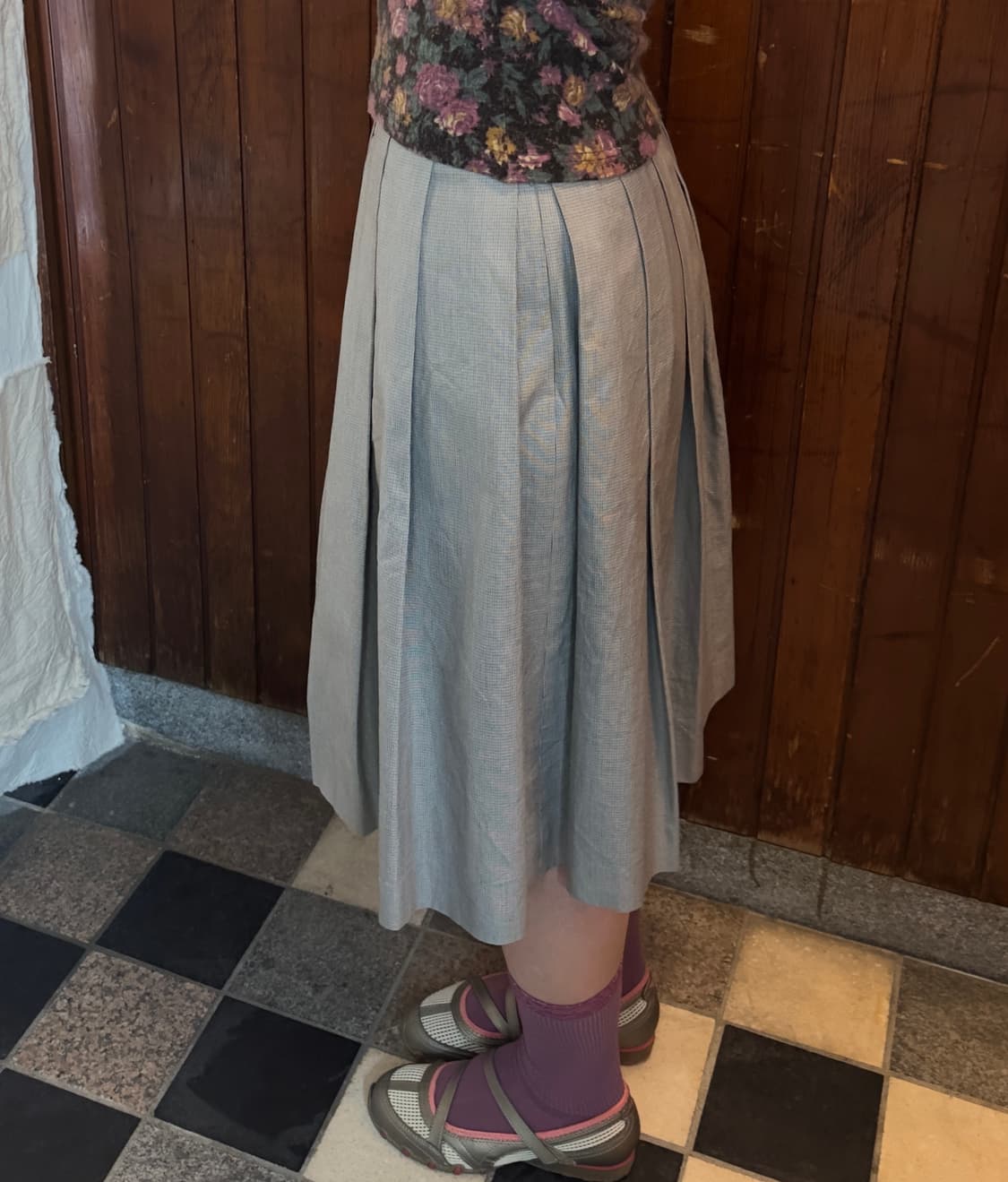 agnes b check skirt 상품이미지2