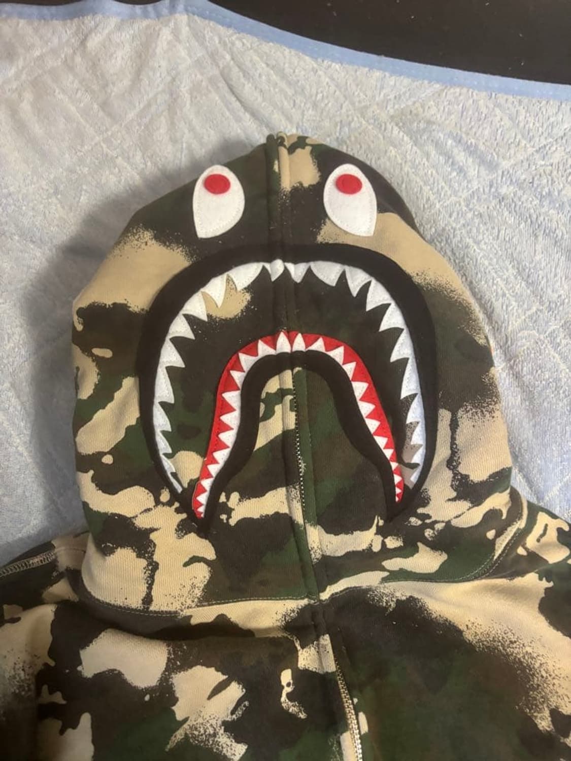 베이프 맵 카모 샤크 후드집업 그린 상품이미지2