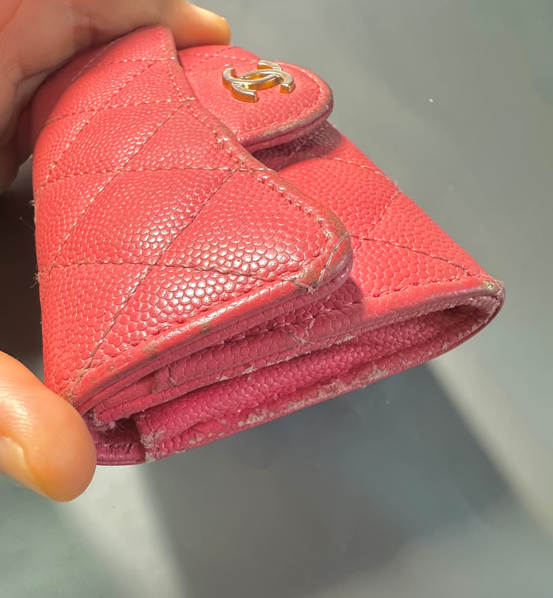 샤넬 클래식 지갑 캐비어 핑크 상품이미지8