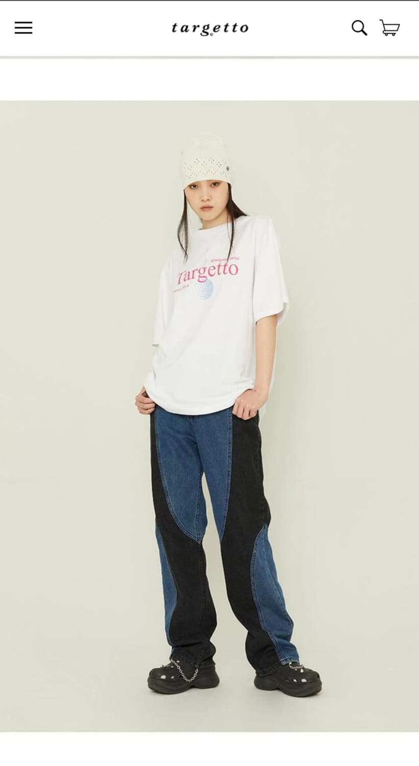 TARGETTO 타게토 배색 세미부츠컷 커브드 데님팬츠 인디고 (28) 상품이미지9