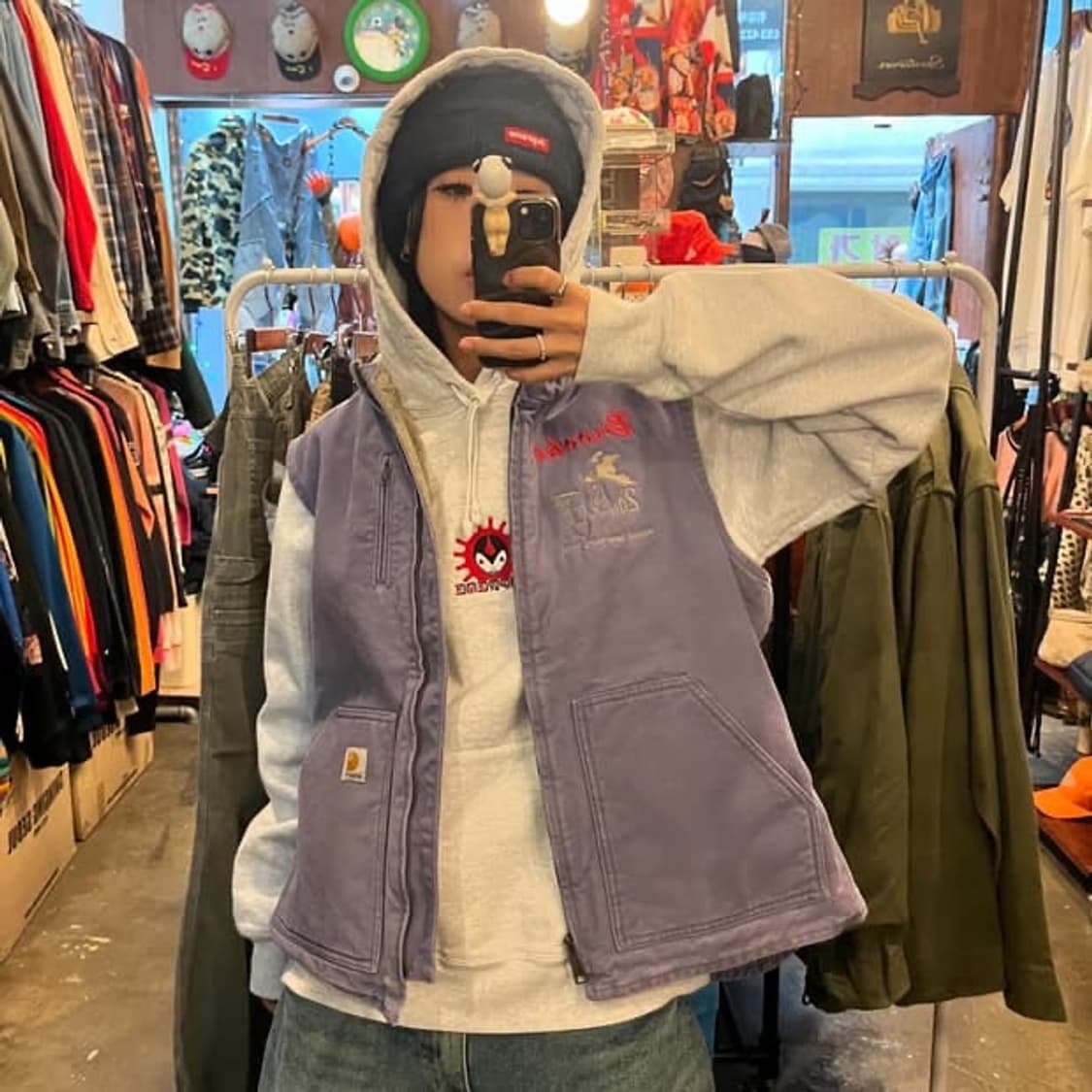 칼하트 덕 쉐르파 우먼 베스트 퍼플 자켓 L (100) 상품이미지8