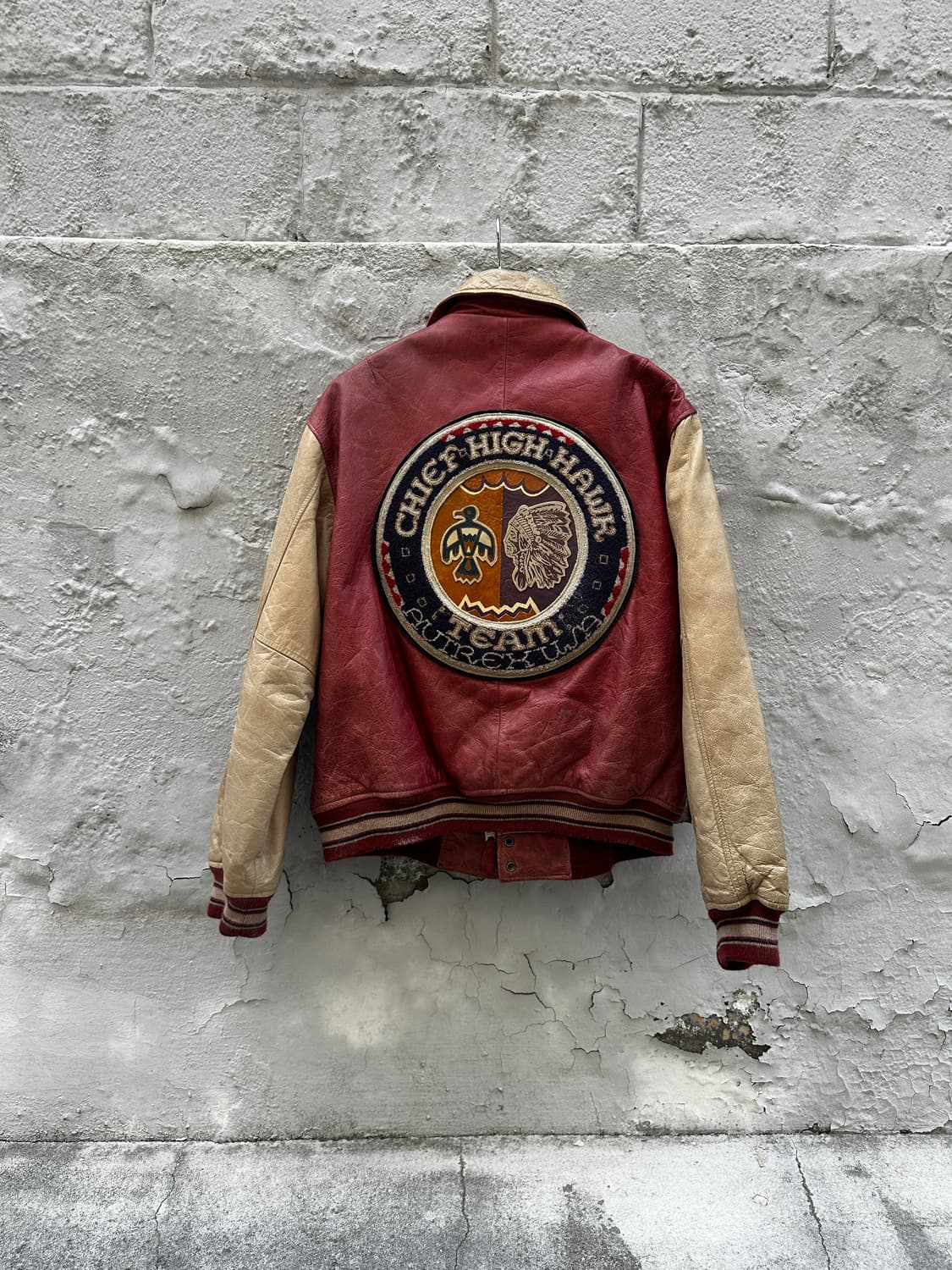 Avirex CHIEF HIGH HAWK 레더 바시티 자켓 상품이미지6