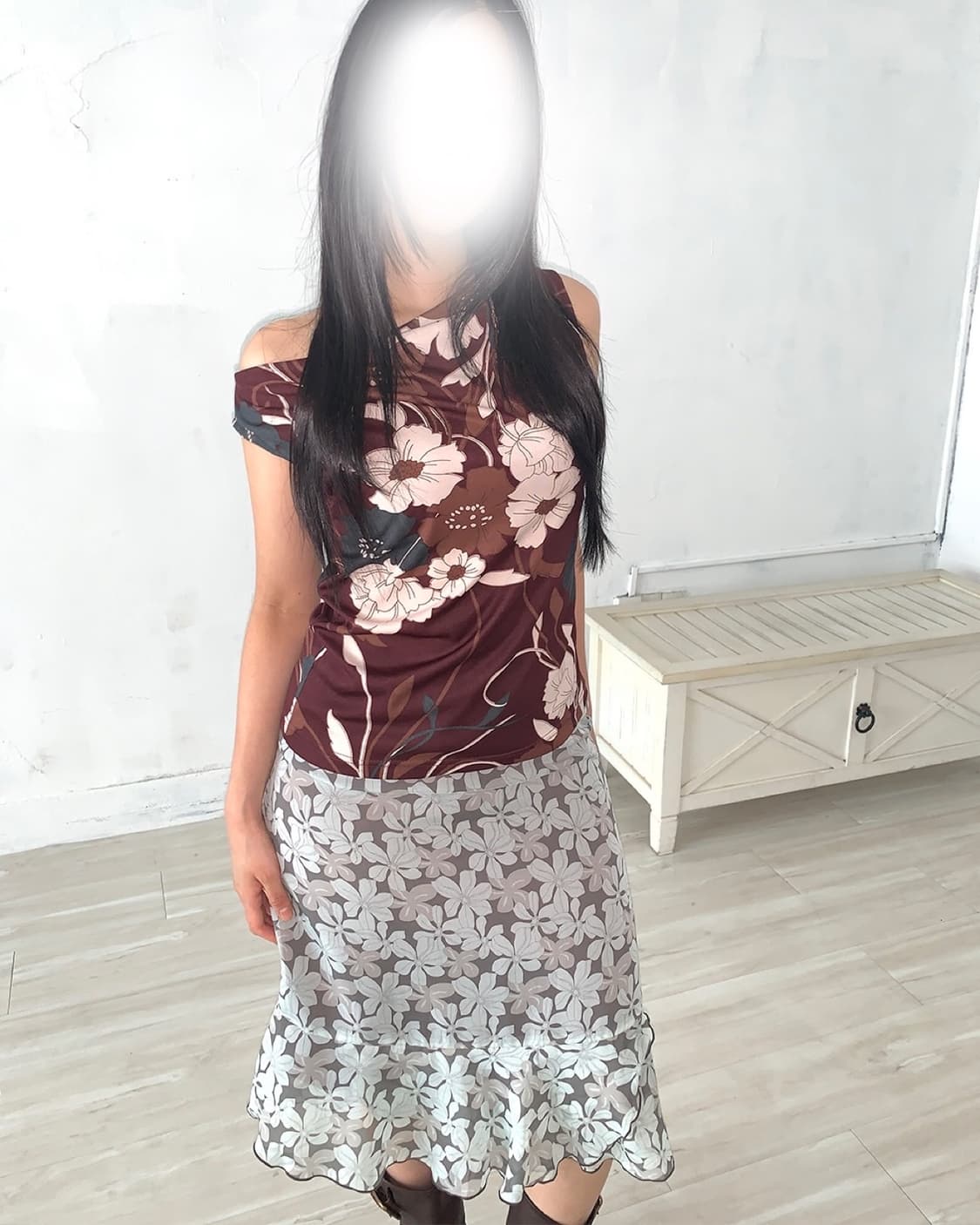 Burgundy Brown Cowl Neck Sleeveless 상품이미지4