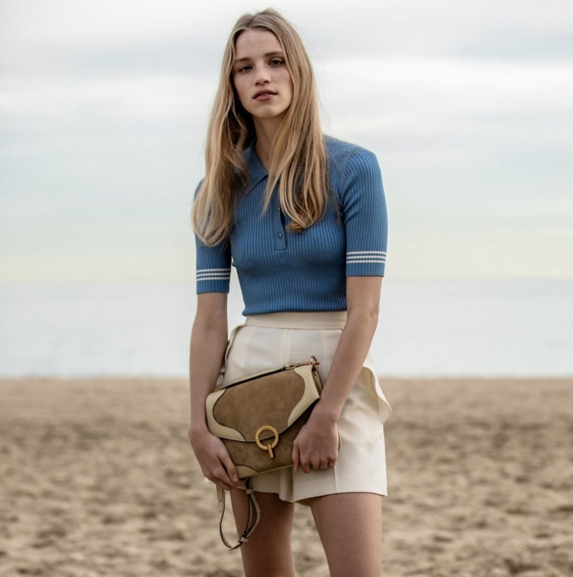 SANDRO 산드로 골지 반팔 카라 니트[1] 상품이미지1