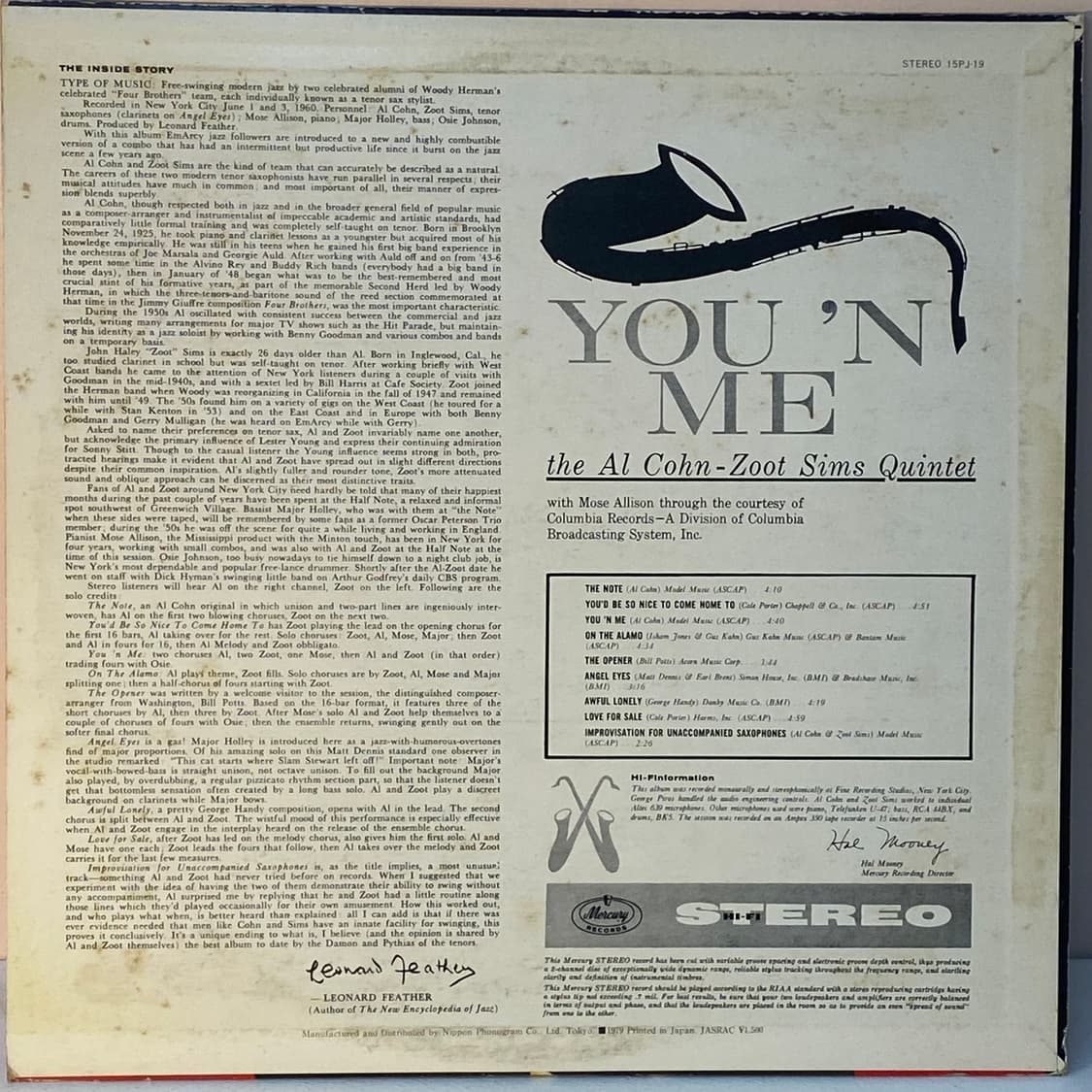 (LP/JAZZ) Al Cohn-Zoot Sims Quintet  상품이미지2