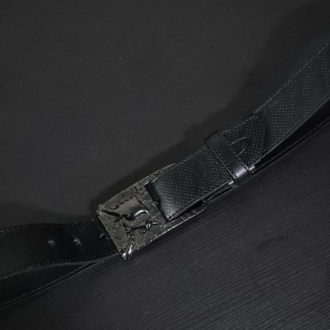 오클리 스컬 로고 메탈 가죽벨트 상품이미지3