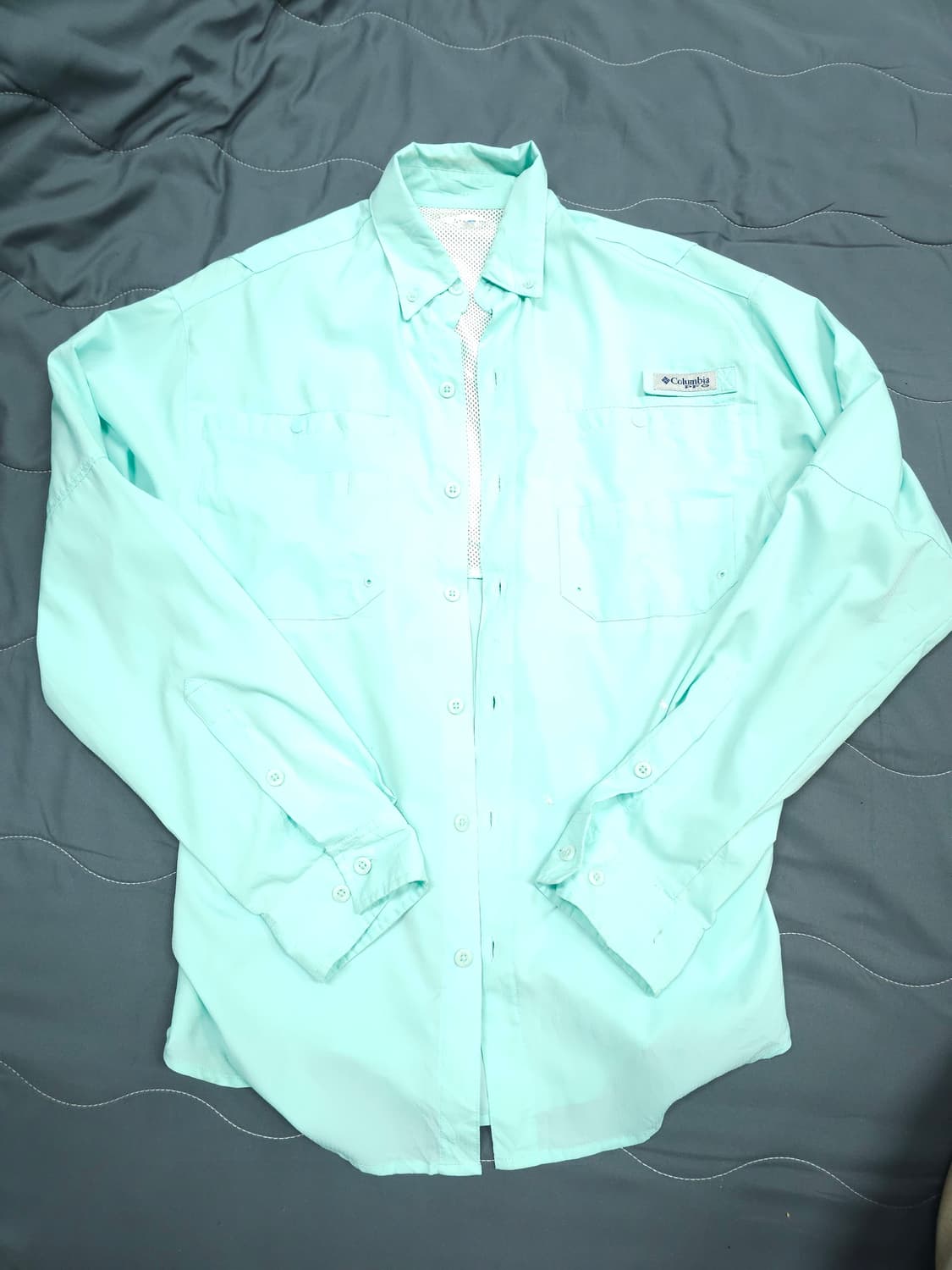 빈티지 콜롬비아 민트컬러 (얇은감)  상품이미지1