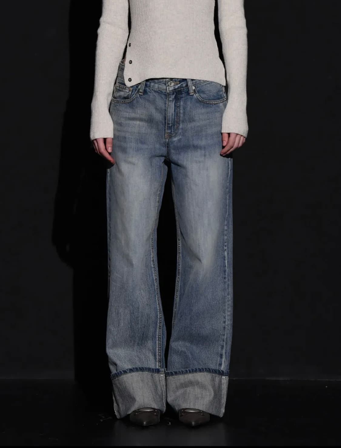 보헤미안 서울 WIDE ROLLUP DENIM PANTS 상품이미지1