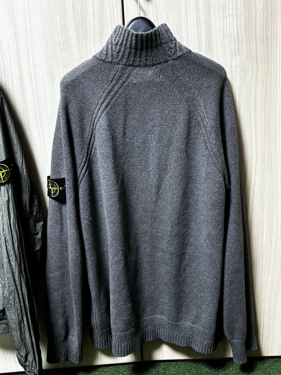 스톤 니트 하프집업 그레이L 상품이미지3