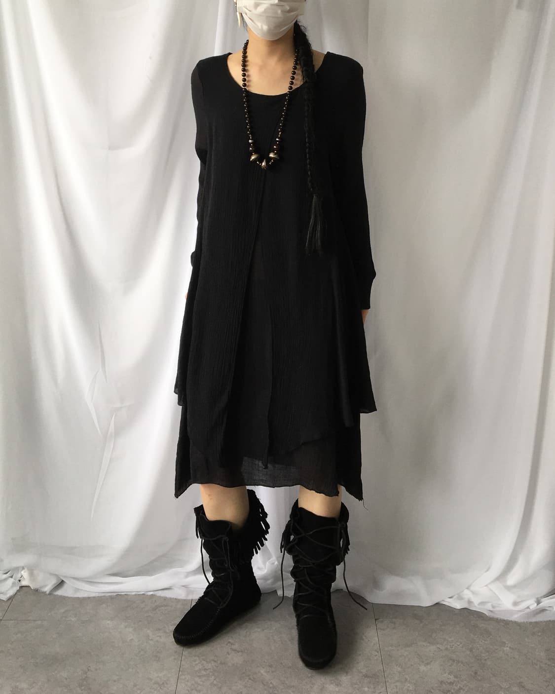 Layered point unbalanced loose fit onepi 상품이미지7