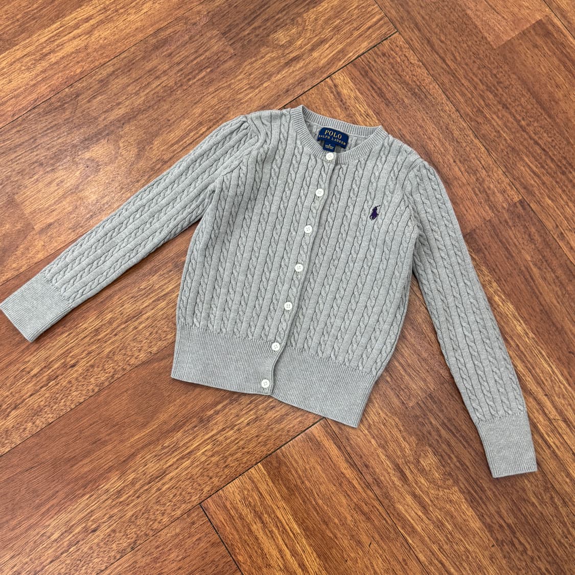 아동용 6(120) 폴로 랄프로렌 아동용 케이블 그레이 니트 가디건  상품이미지2