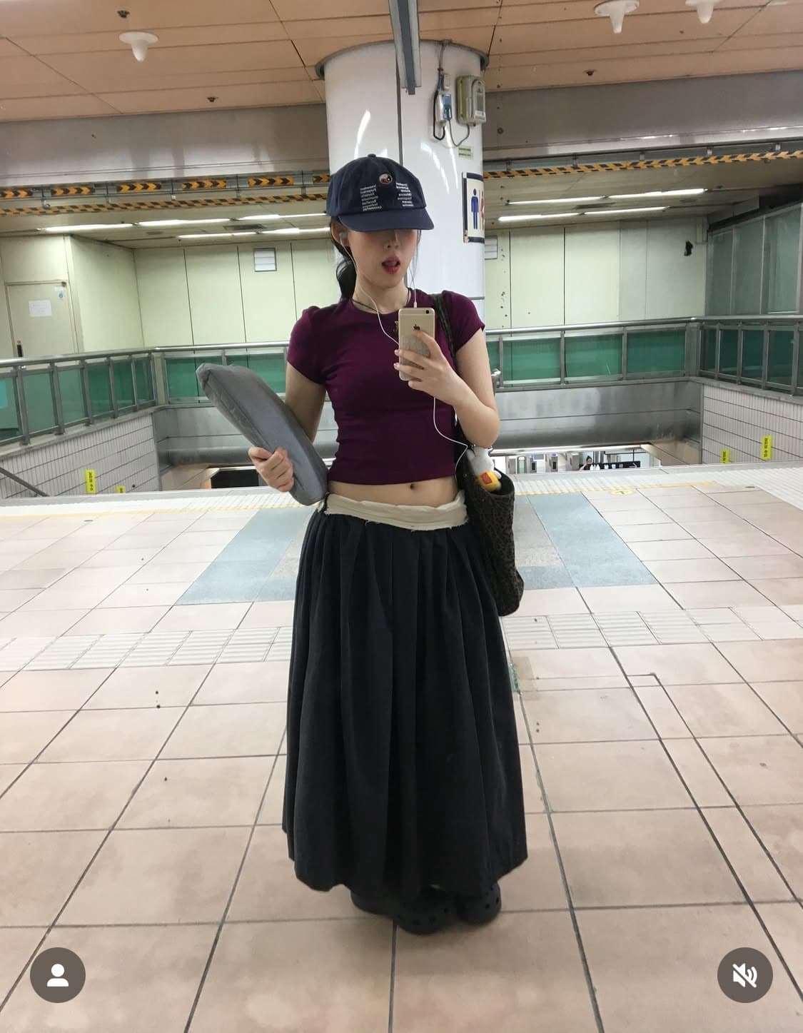 CUT OFF GATHERING PLEATS MAXI SKIRT_M 상품이미지2