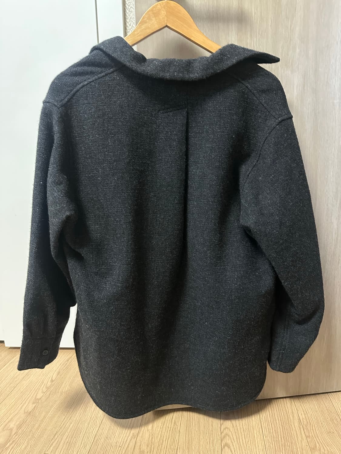 무인양품 울 혼방 셔츠형 자켓 M 차콜 상품이미지3