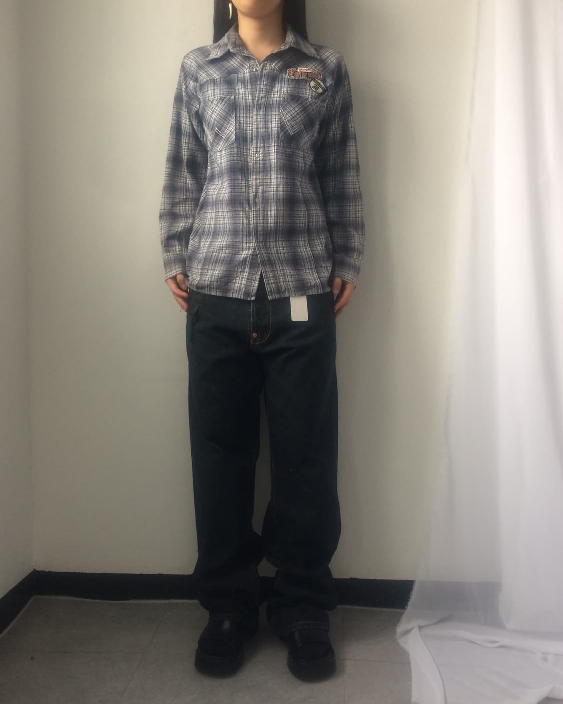 Patch point check pattern shirt 상품이미지5