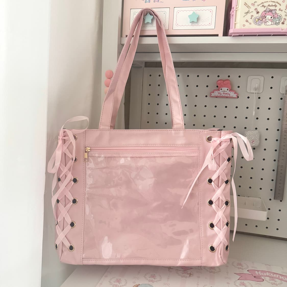 wego 리본 이타백 핑크 상품이미지2