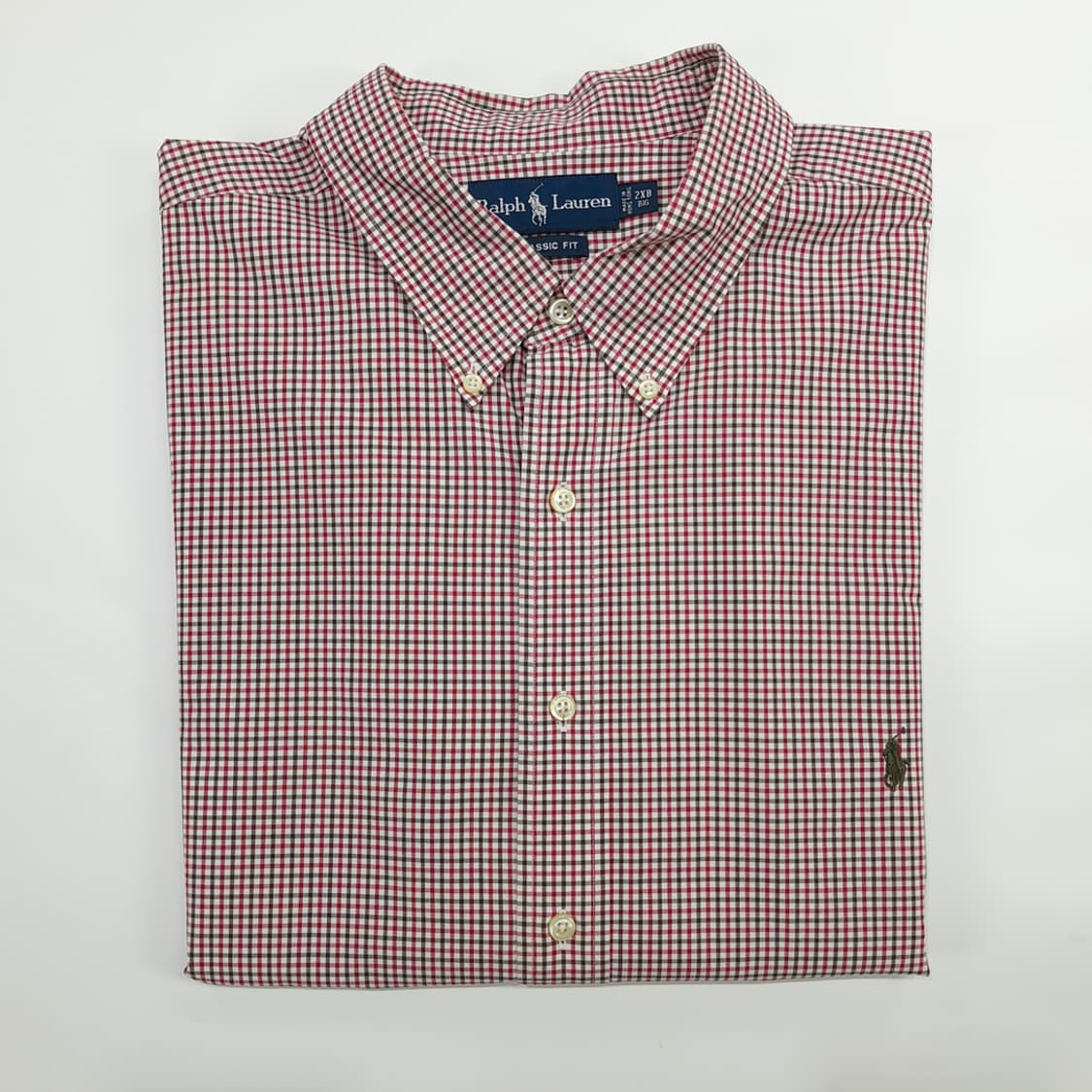 Co546 2XL Big 폴로 랄프로렌 마이크로체크 반팔 셔츠 남방 상품이미지7
