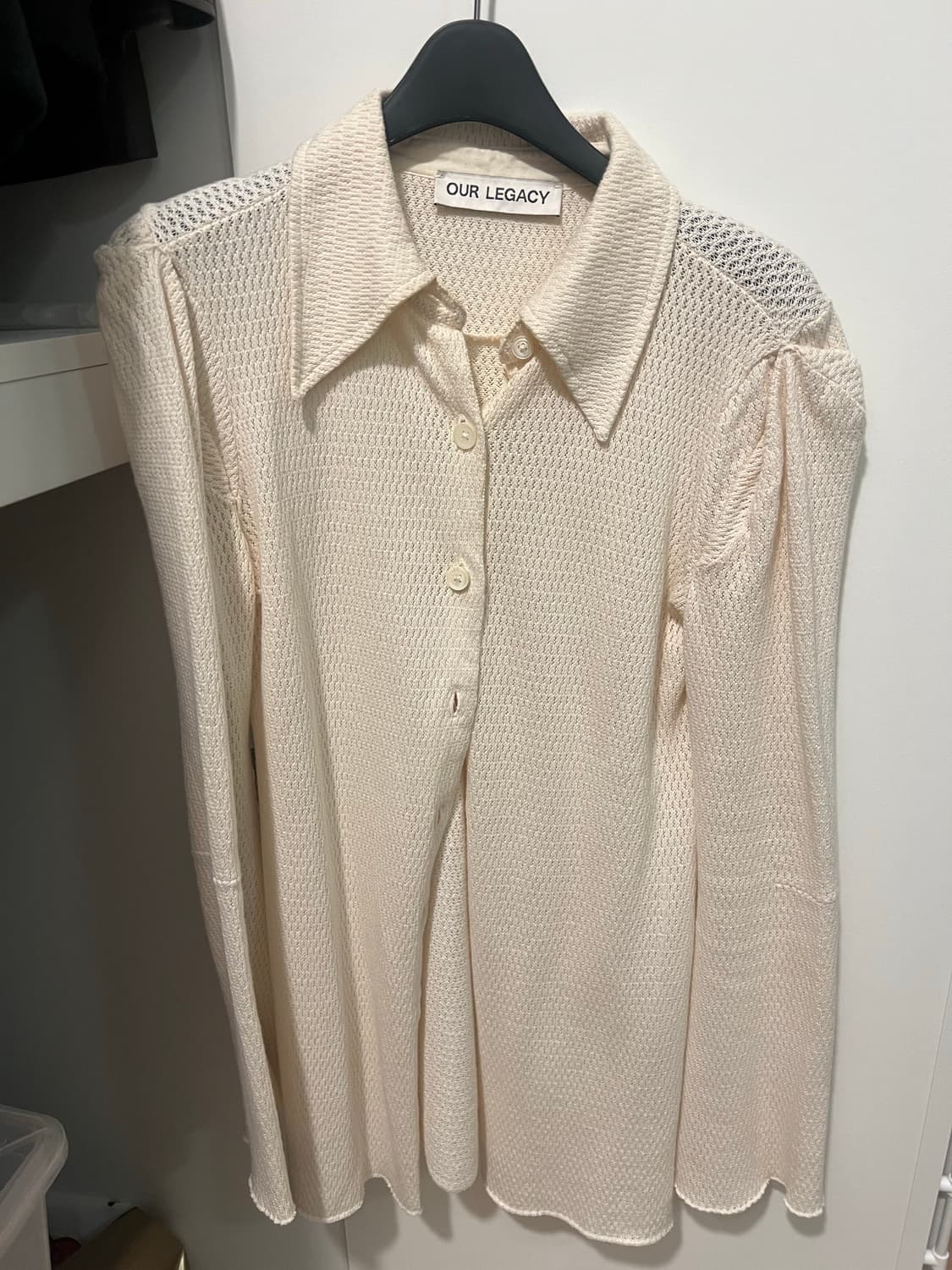 아워레가시 할로우 코튼셔츠 아이보리 상품이미지1