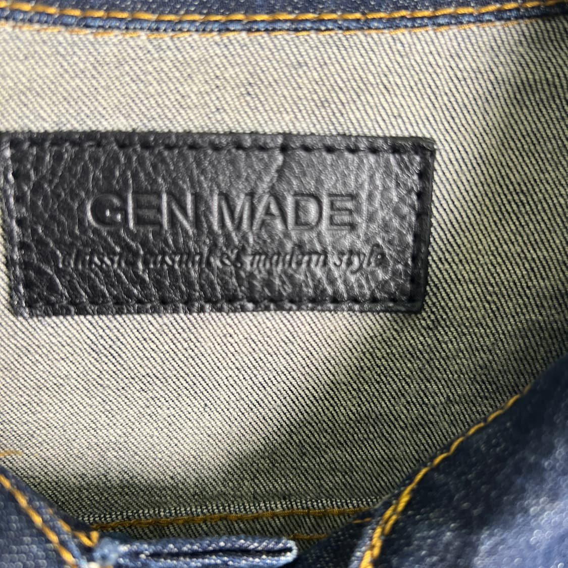 젠메이드 암 레더 데님 자켓 L 상품이미지3