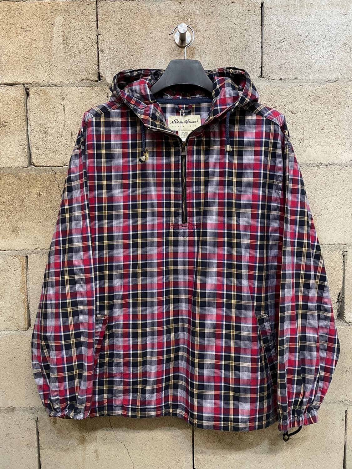 에디바우어 체크 아노락 후드 자켓 상품이미지1