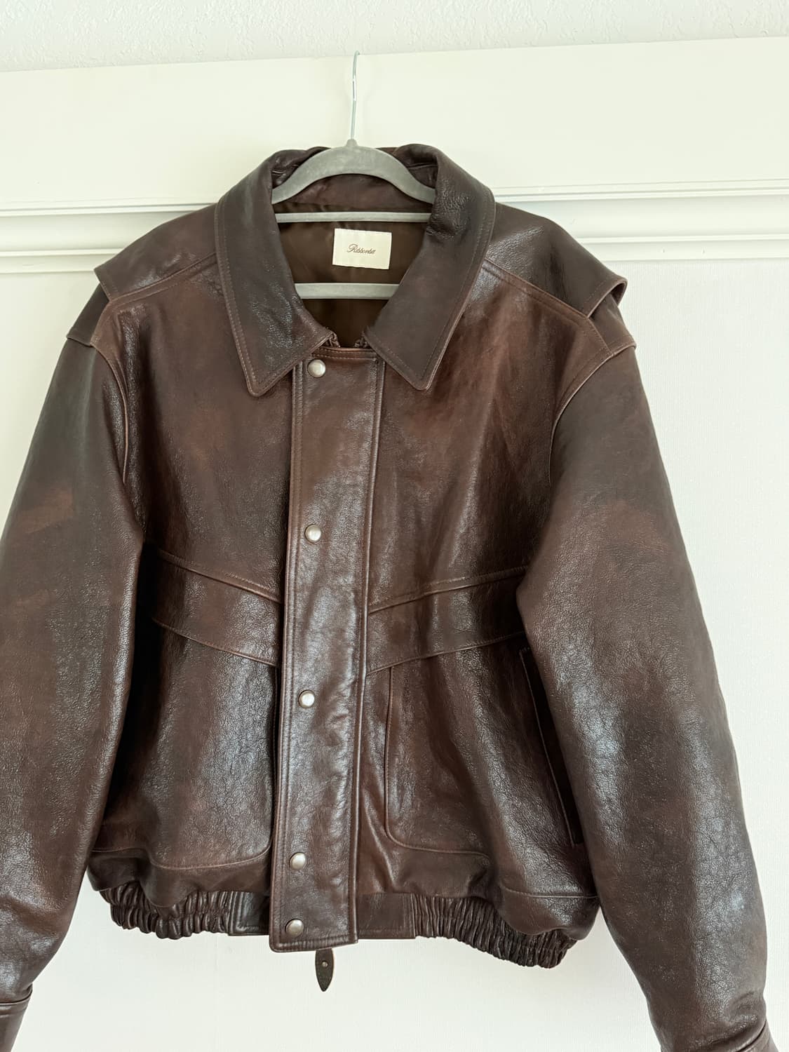 리본빛 브라운 레더 자켓  리본빗 상품이미지9
