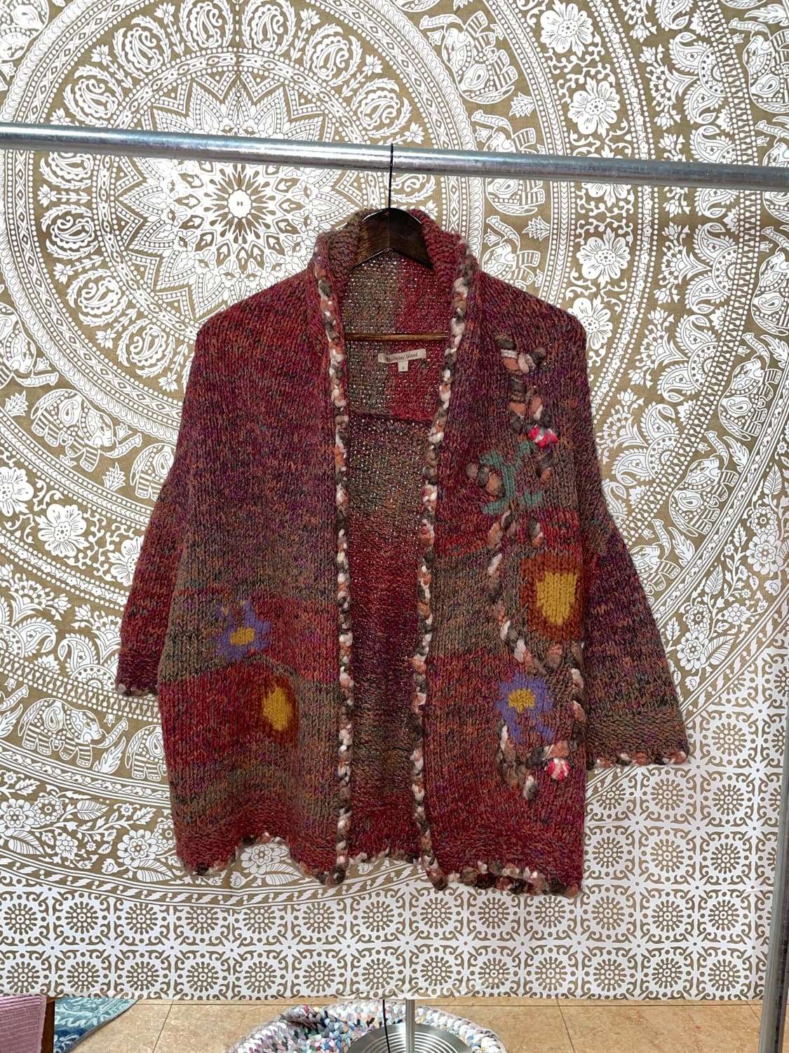 썰스데이아일랜드 자수 7부 오픈 가디건  상품이미지3