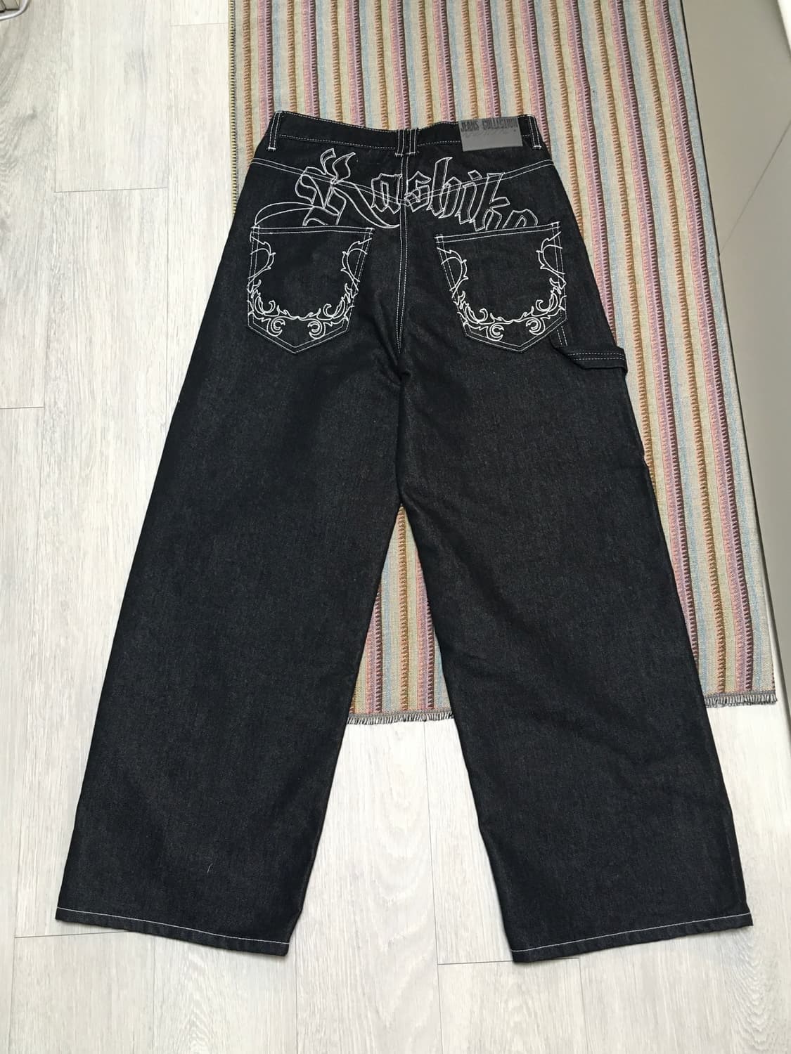 카시코 Embroied Nonfade Denim Pants Black S 상품이미지3