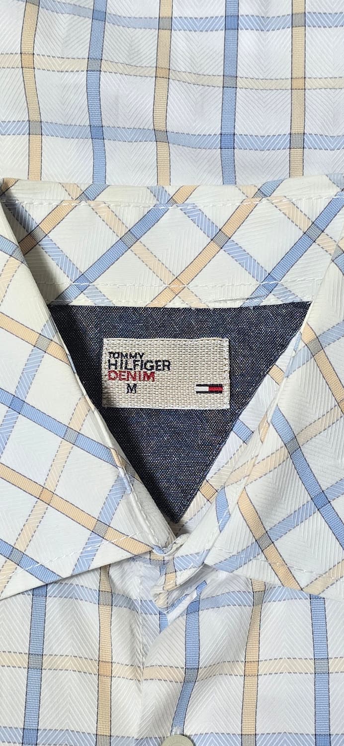 타미힐피거 데님 체크 반팔 셔츠 M 상품이미지3