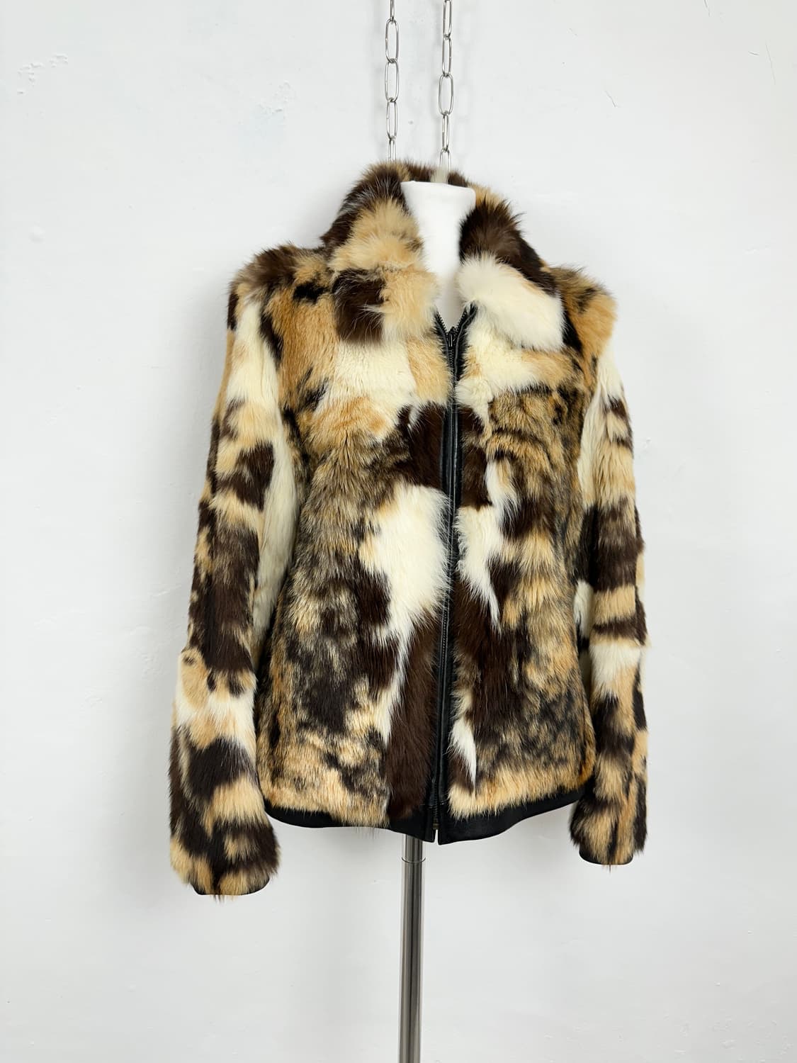 Fox Fur & Lambskin Panel Jacket 상품이미지1