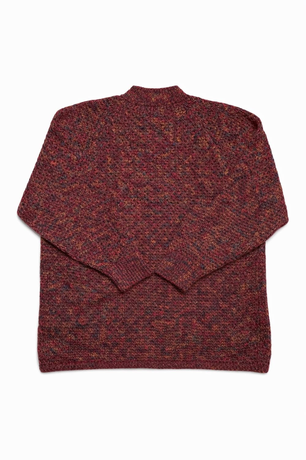 JPN 90s 일본 빈티지 모리걸 아메카지 울 니트 가디건 멜란지 버건디 상품이미지2