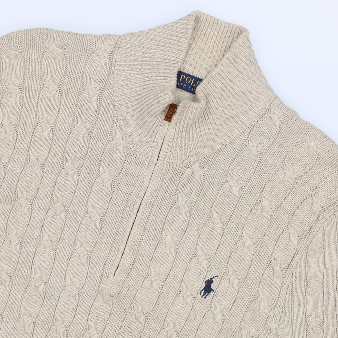 [M] 신형 폴로 랄프로렌 실크 반집업 케이블 니트 스웨터 3834 상품이미지3