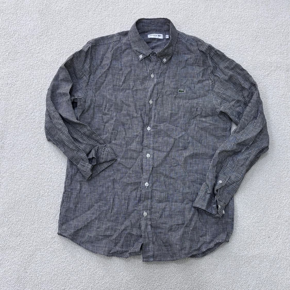 M 라코스테 남성 체크 린넨 셔츠 0310E 상품이미지1