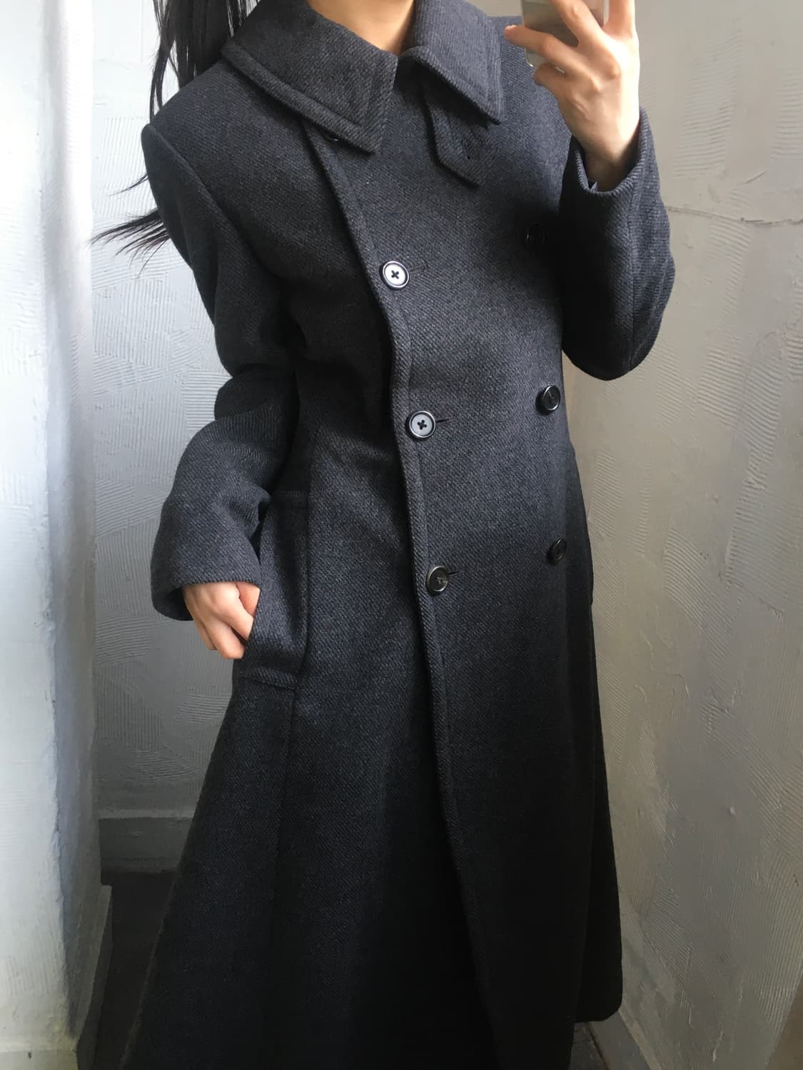 Ralph Lauren 랄프로렌 차콜 울 혼방 롱 코트 상품이미지3