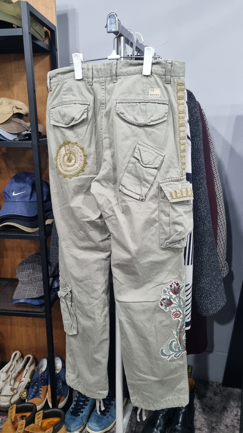 (mason's) 메이슨스 자수 커스텀 베이지색 카고팬츠 32size 상품이미지2