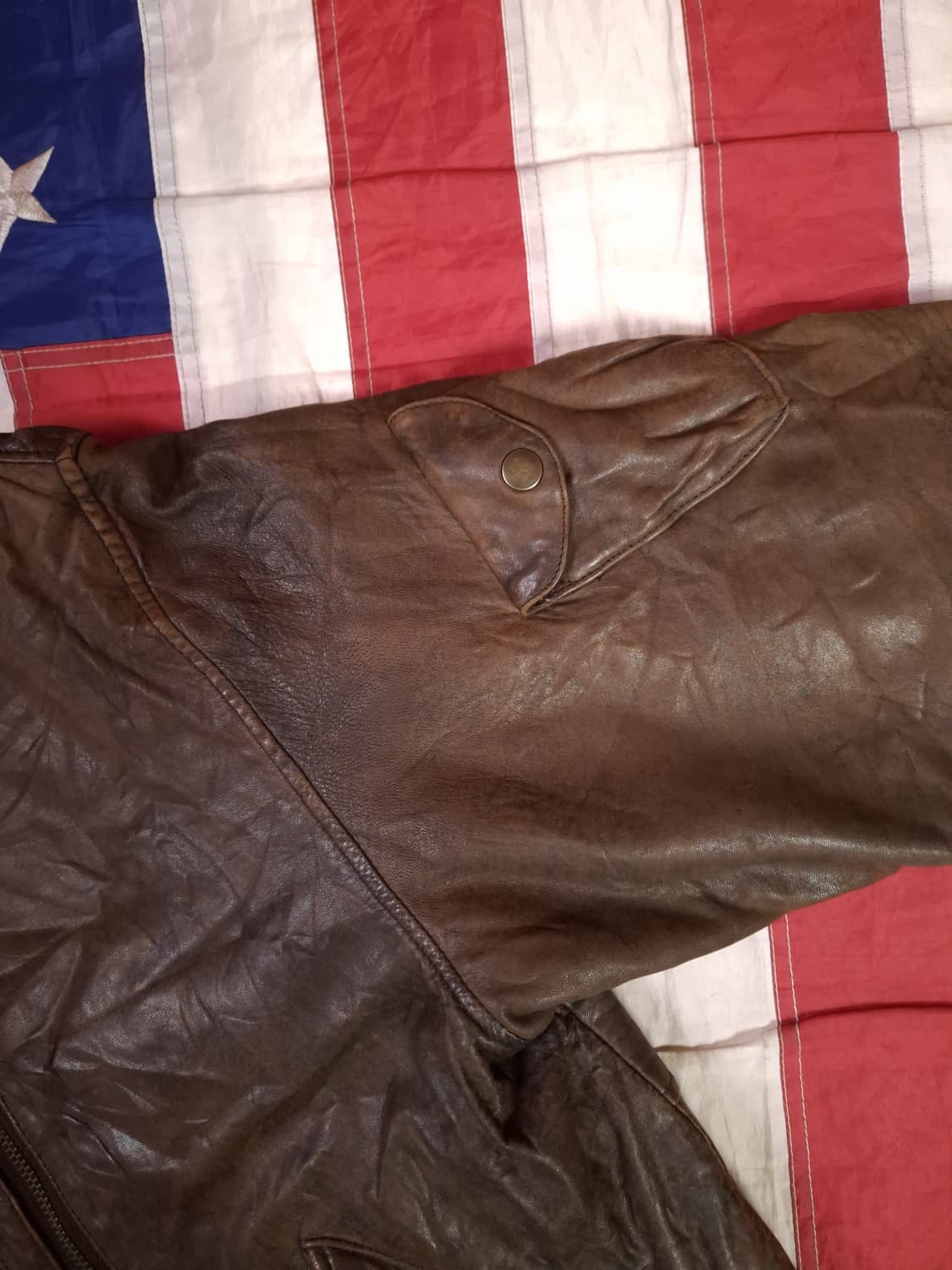 오리지날 90's 일본판 ROBO 밀리터리 리얼레더 항공점퍼 상품이미지3