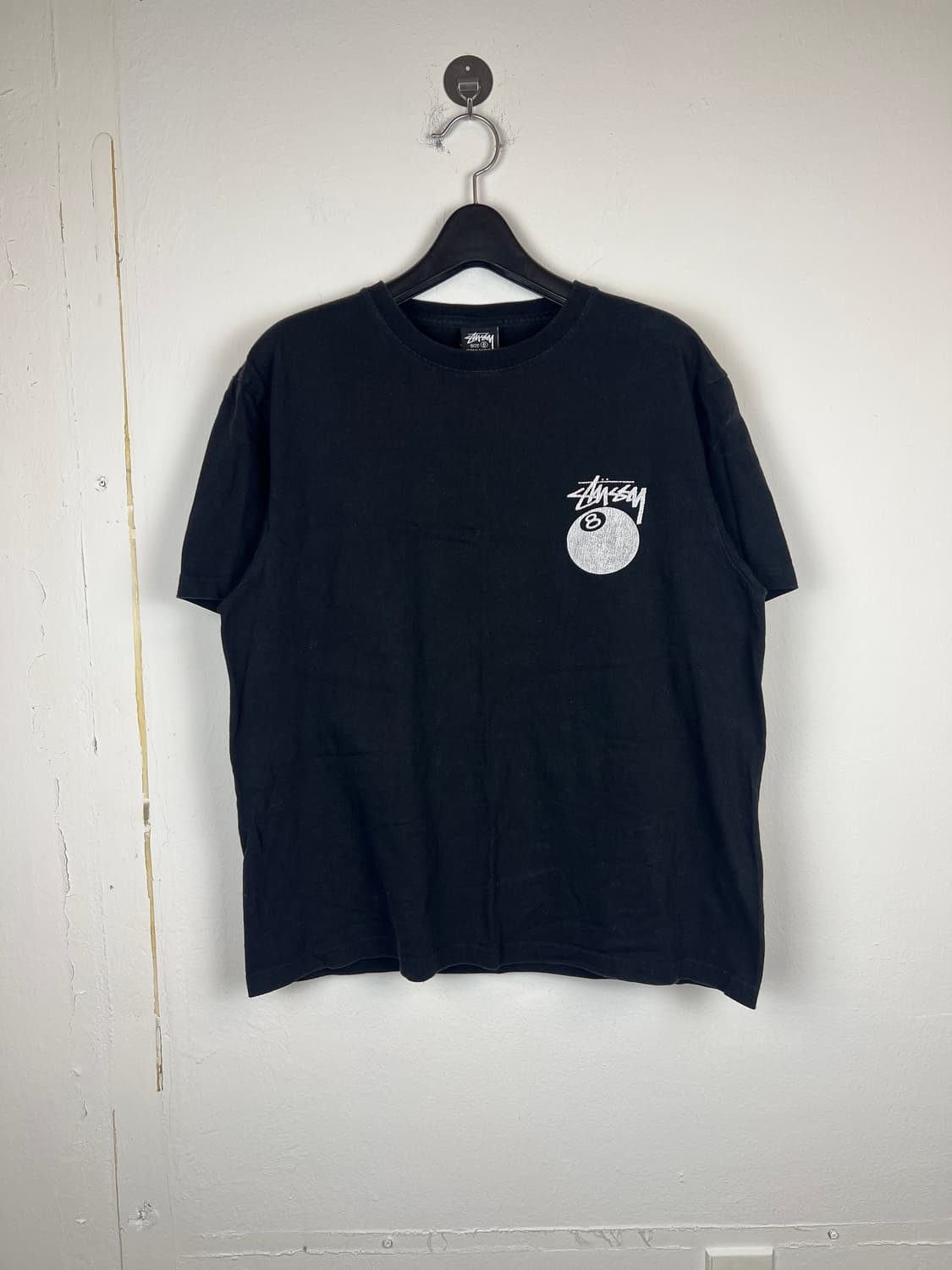스투시 블랙 8볼 프린팅 반팔티셔츠 S 상품이미지1