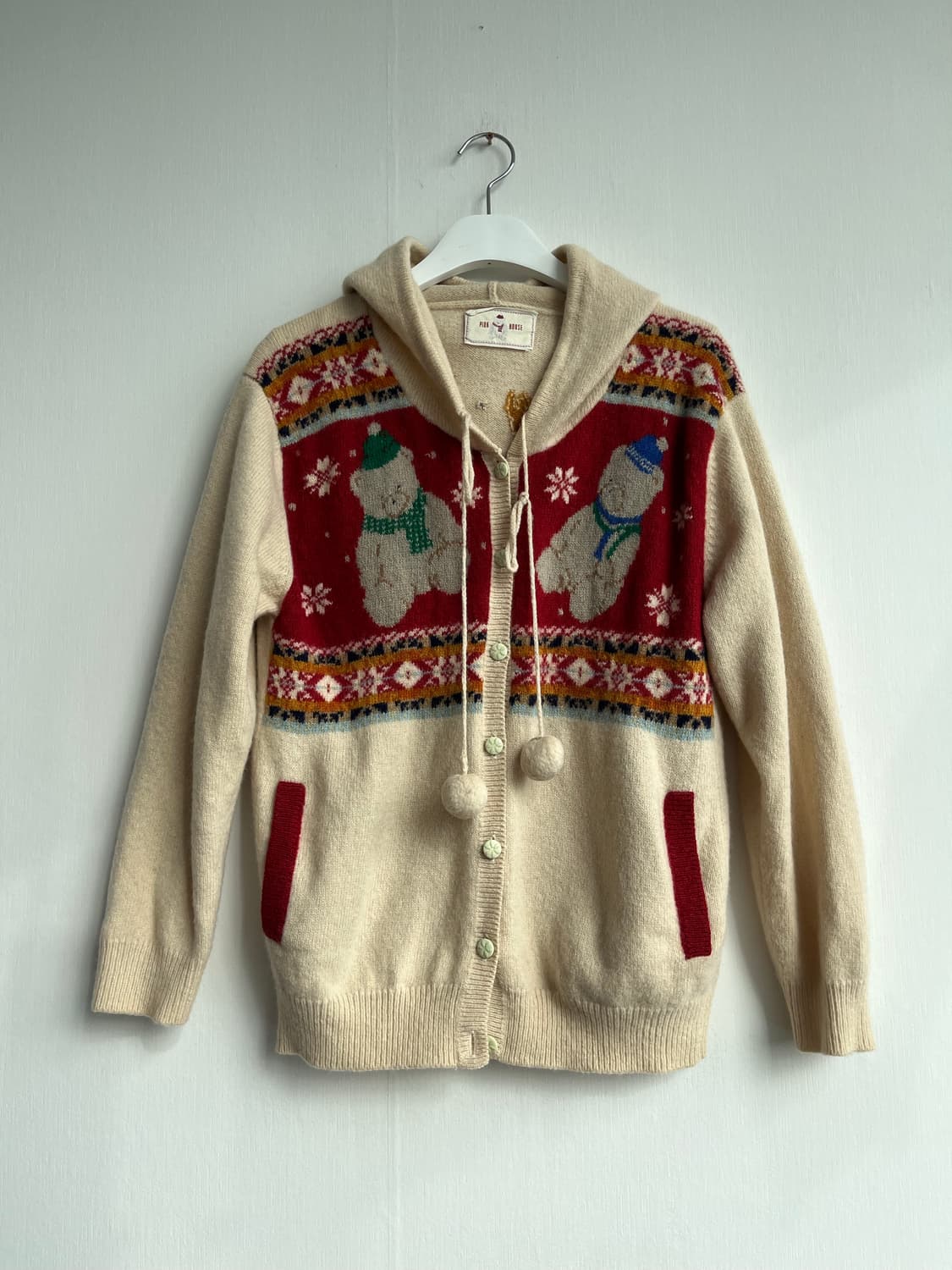 PINK HOUSE 노르딕 베어 후드 가디건 상품이미지1