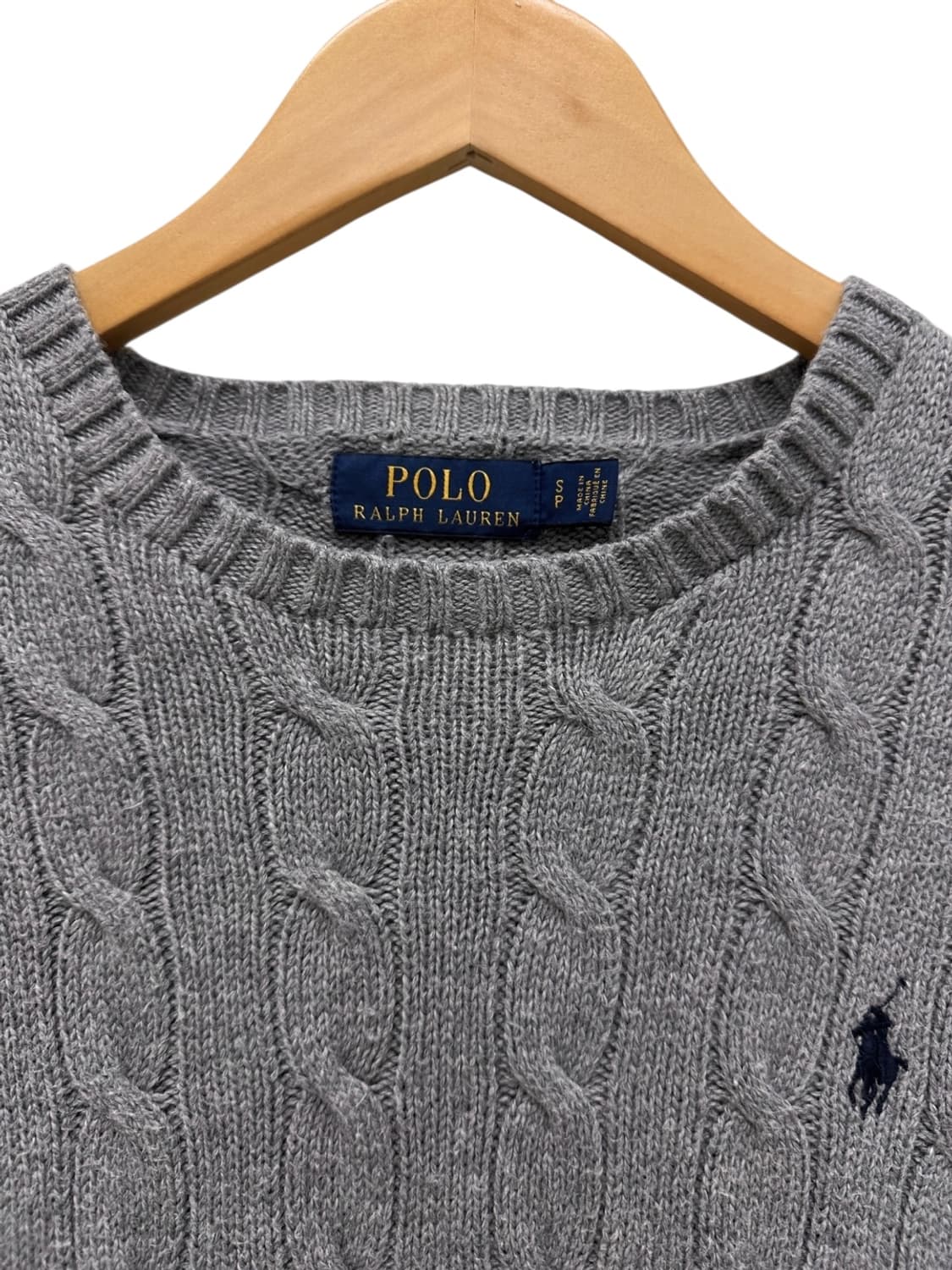 폴로 꽈배기 케이블 니트 웜그레이 (S) 상품이미지3