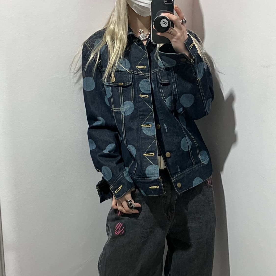 lee x heather grey 도트 데님자켓 상품이미지1