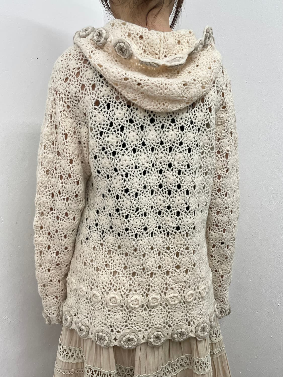 모리 울 크로셰 모티브 후드 가디건  상품이미지5