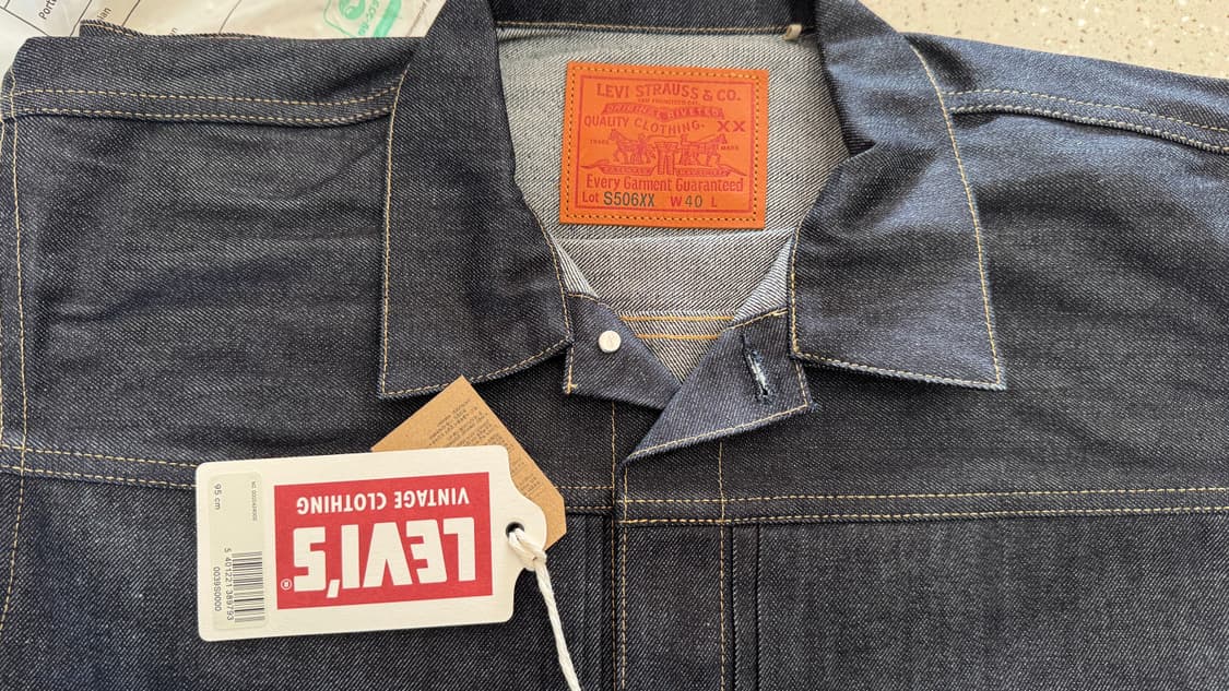 새제품 리바이스 lvc 1944 s506xx 대전판 M 데님자켓 상품이미지1