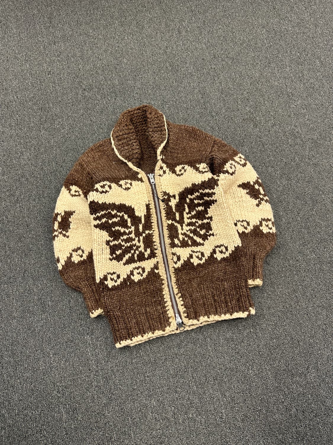 빈티지 코위찬 니트 집업 스웨터 상품이미지1