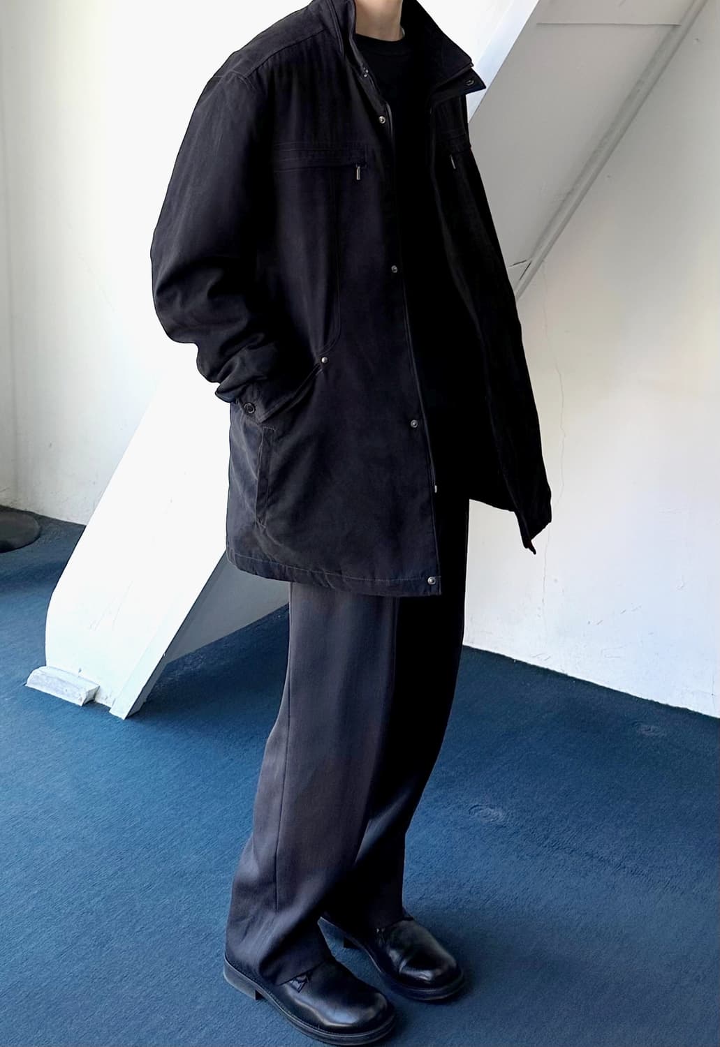 Stand collar soft touch volume blouson 상품이미지2