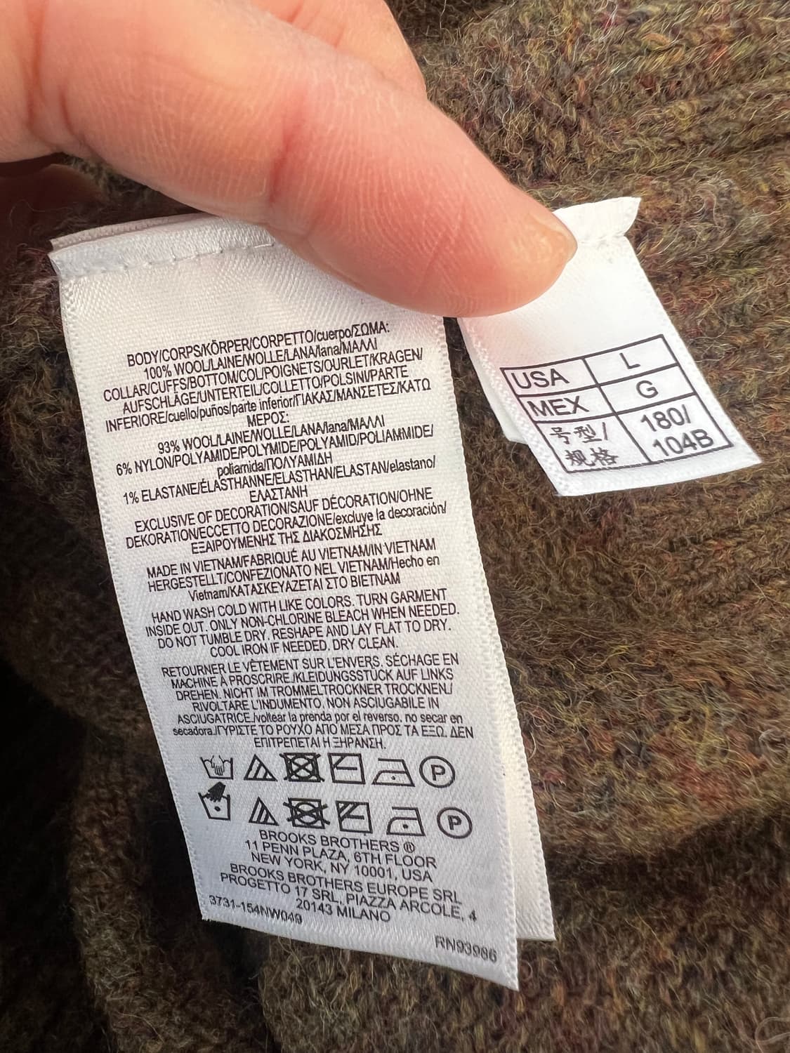 브룩스브라더스 남성 보카시브라운 라운드니트 울니트 상품이미지9