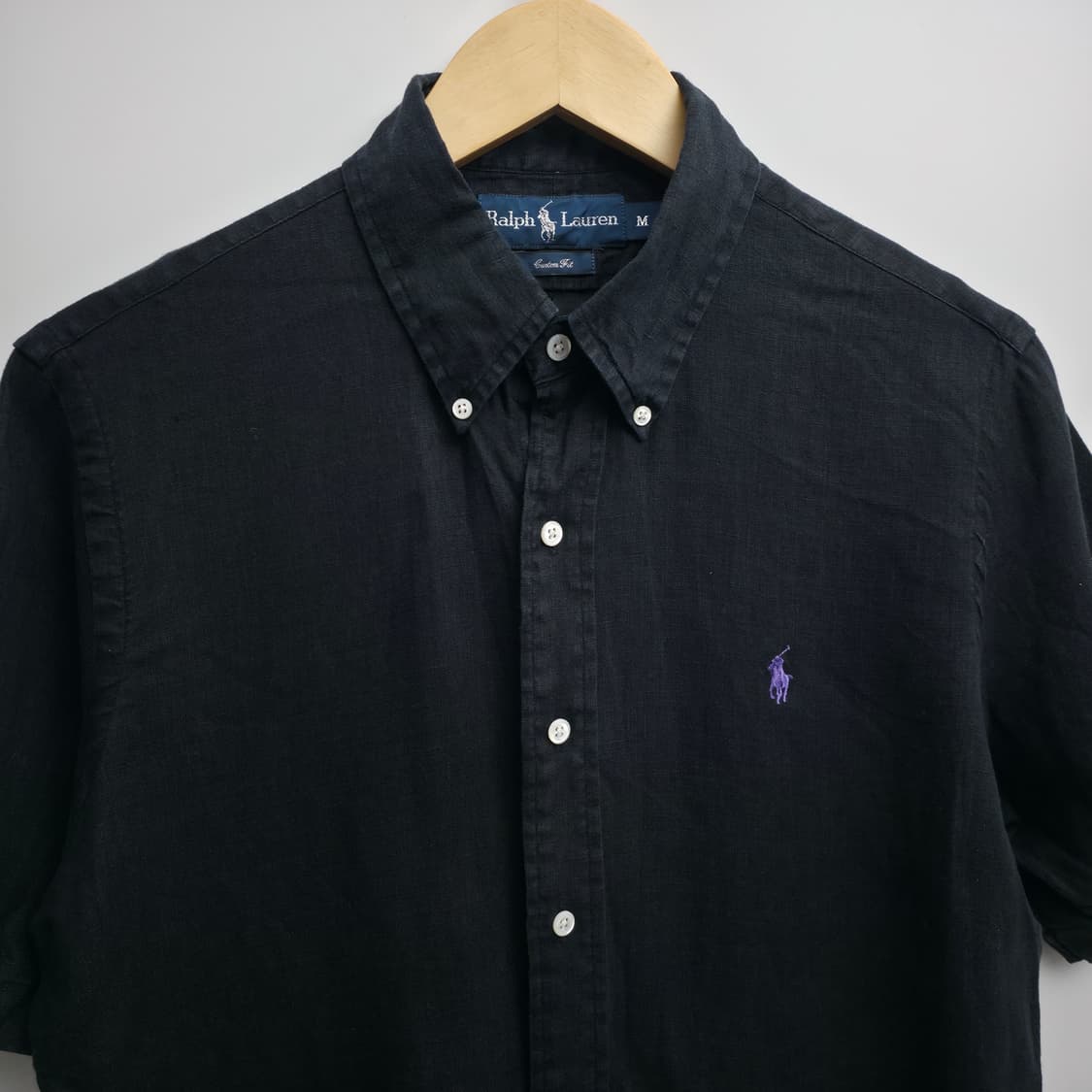 [M] 폴로 랄프로렌 블랙 린넨 반팔 셔츠 상품이미지2