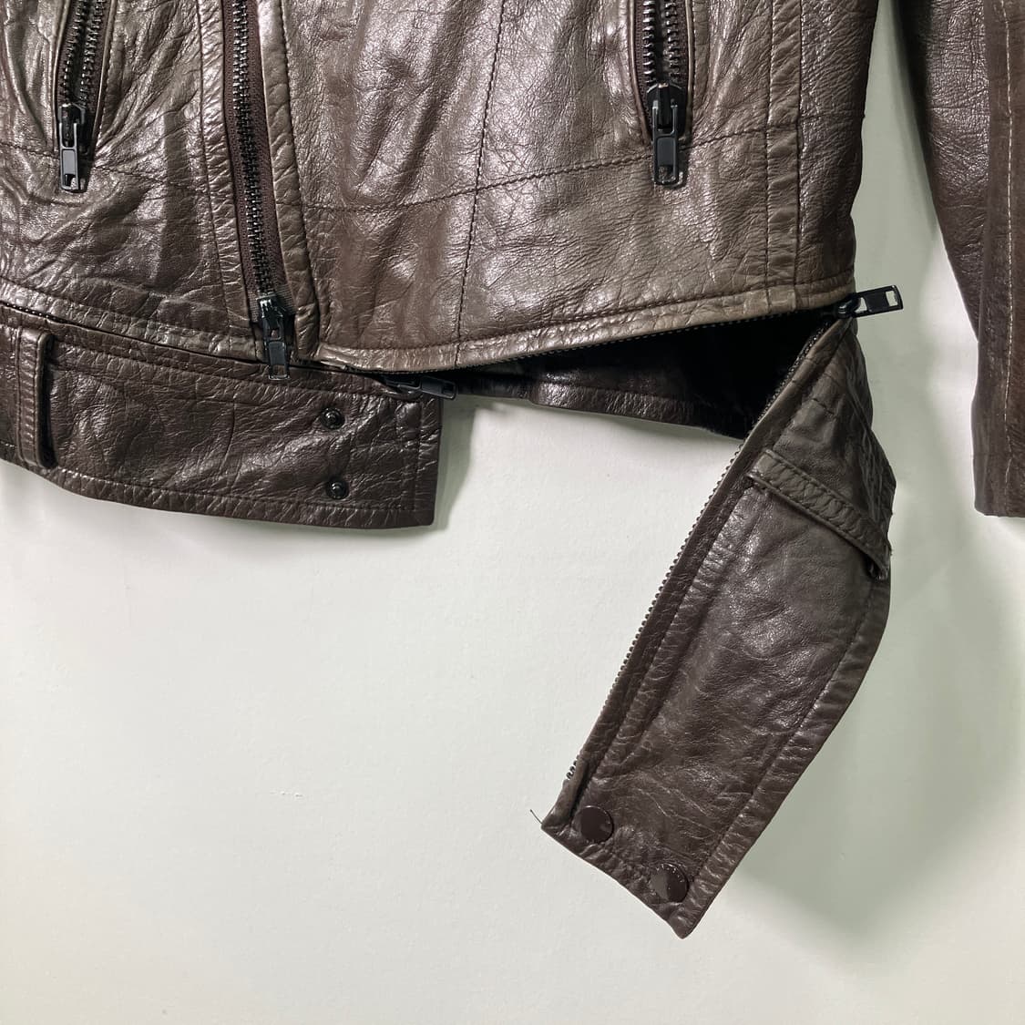 시스템 브라운 양가죽 라이더 자켓  상품이미지6