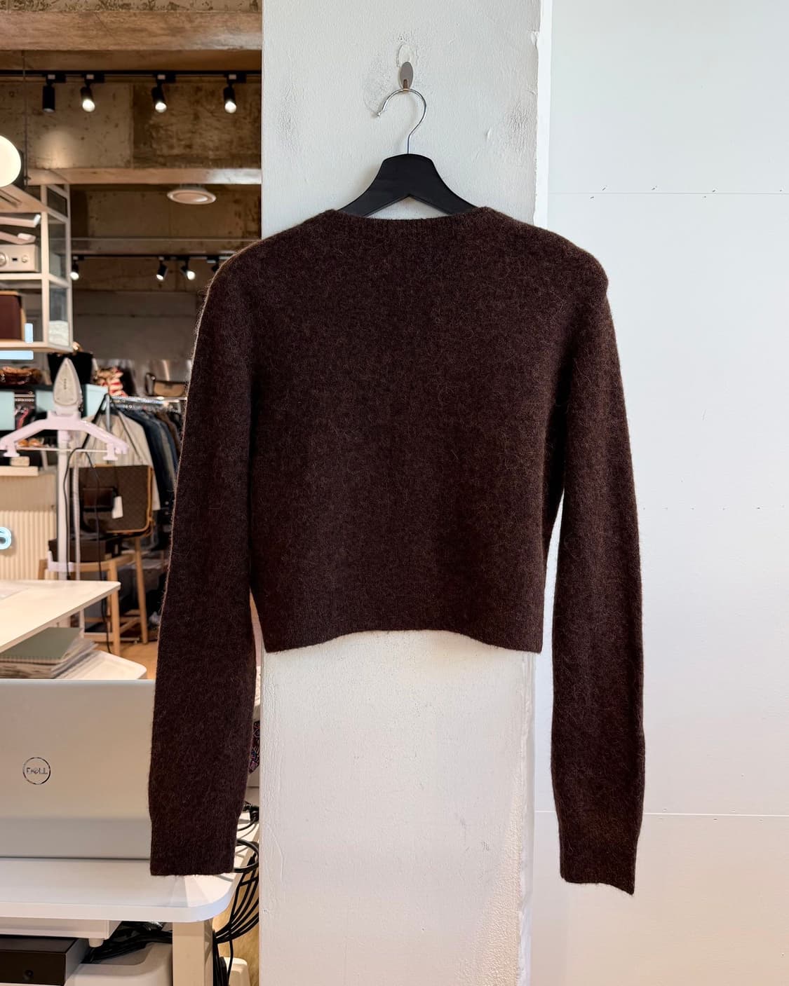short sentence 브라운 울 크롭 가디건  상품이미지7