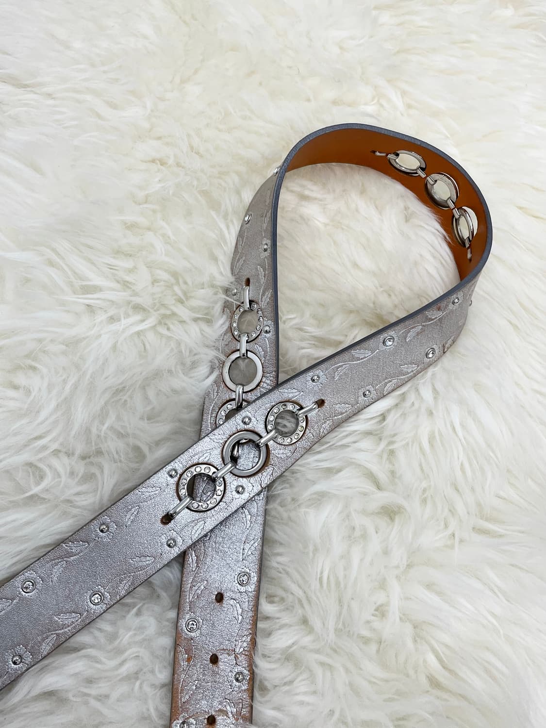 리얼레더 페어리 큐빅 펀칭 버클 벨트 상품이미지5